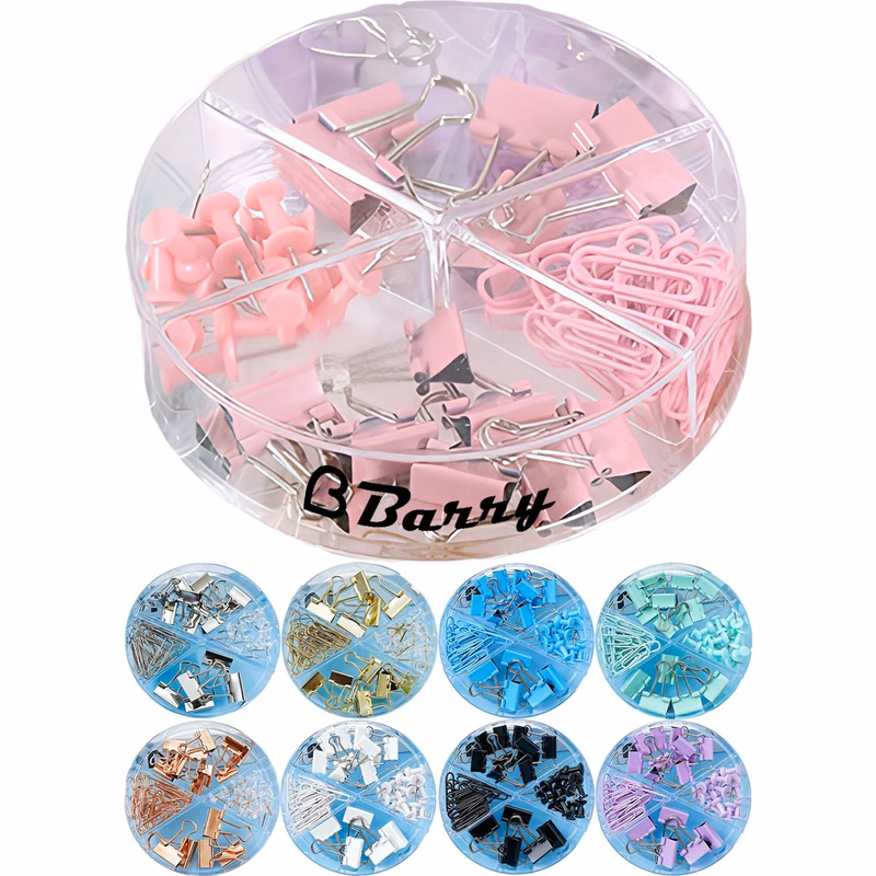 Push Pins Paper Binder Clips Set