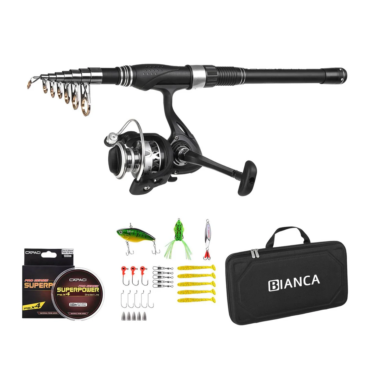 Premium Telescopic Fishing Rod and Reel Combo Kit 1