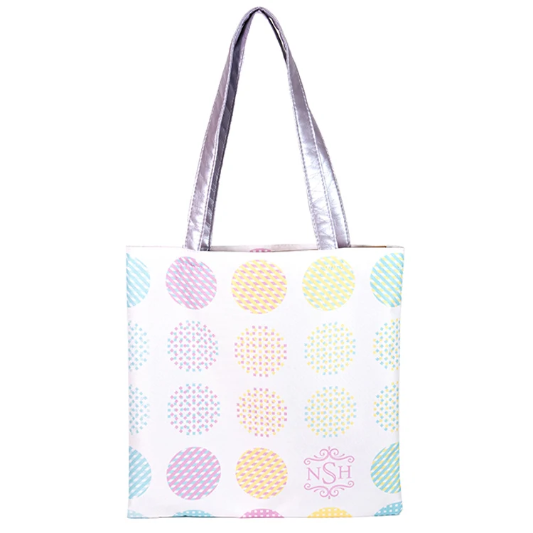 Medium Flat Creative Handle Tote (14"H x 14"W), custom tote bag with logo imprint 1