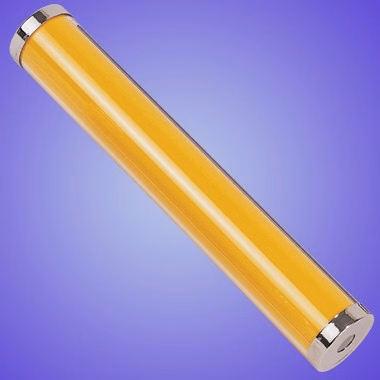 YELLOW ACRYLIC KALEIDOSCOPE W/ CHROME PLATED ENDS