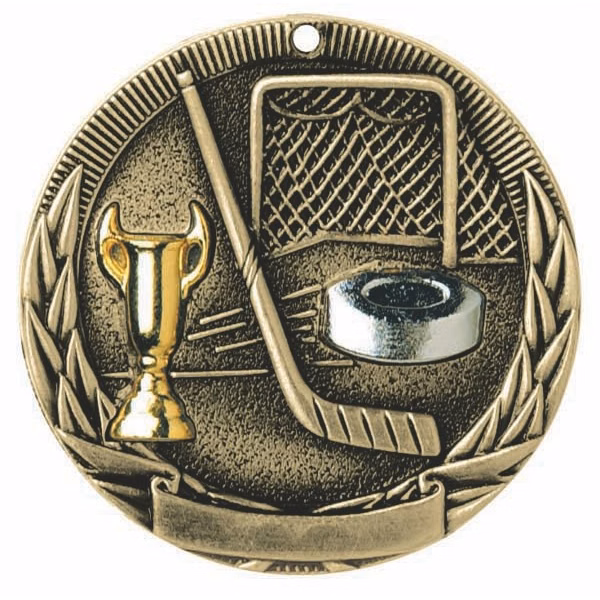 Hockey Tri-Colored Medal 2"