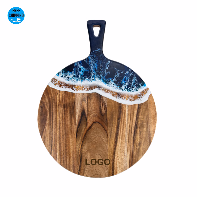 Acacia Wood Serving Board Round - OCEAN