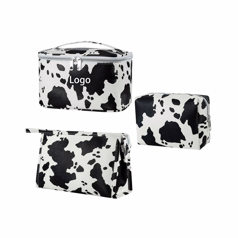 Cow Print Waterproof Toiletry Bag Cosmetic Bag