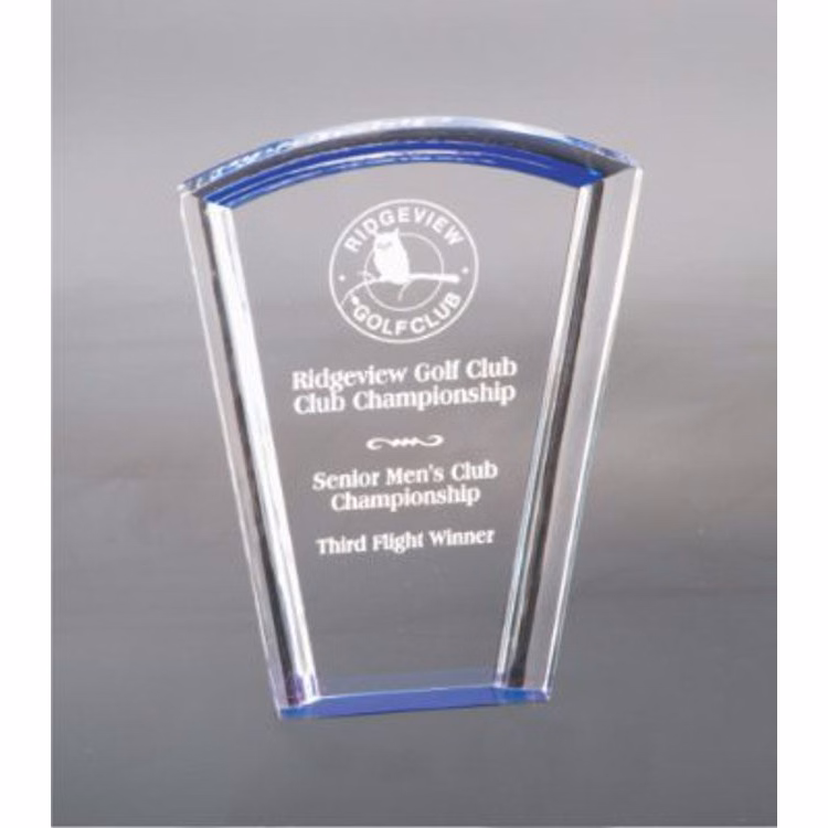 8" Fan Blue Halo Acrylic Award