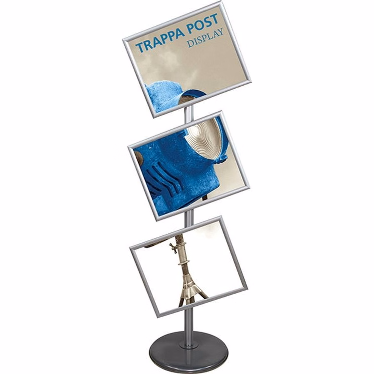 Trappa Post Stand w/ 3 Slanted 20" x 16" Snap Edge Frames