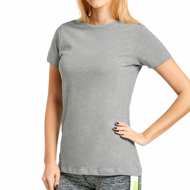 Women'sClassic Fit Crew Neck T-Shirts - Large Heather Gray
