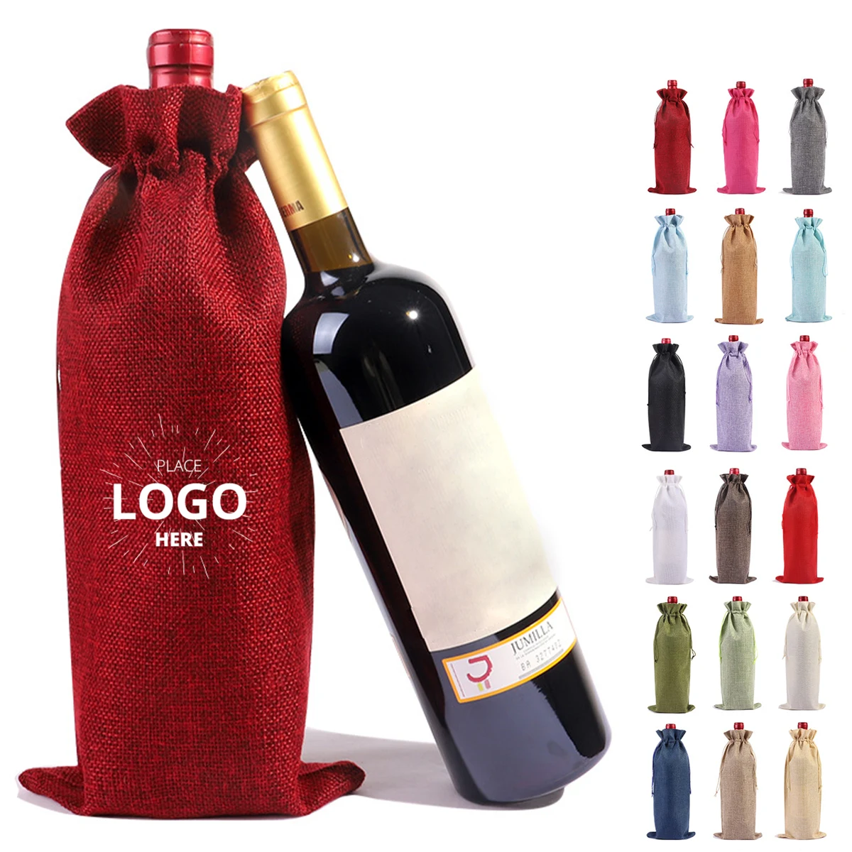 Velvet Wine Tote Bags With Drawstring 1
