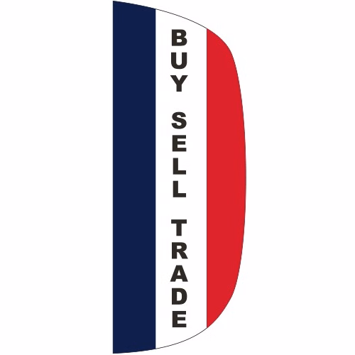 "BUY, SELL, TRADE" 3' x 8' Message Flutter Flag