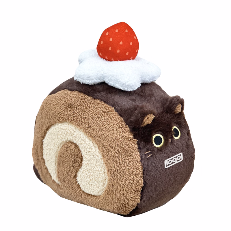 Kawaii Strawberry Swiss roll Plush Pillow Stuffed Toy