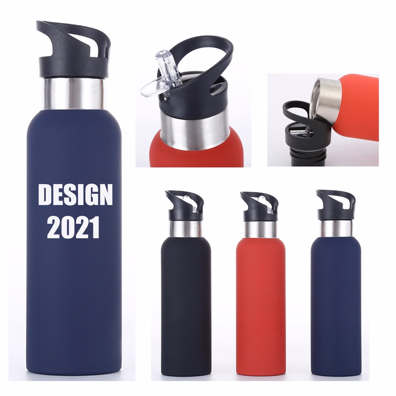 17Oz 304 Stainless Steel Vacuum Insulate Thermal Bottle With Straw