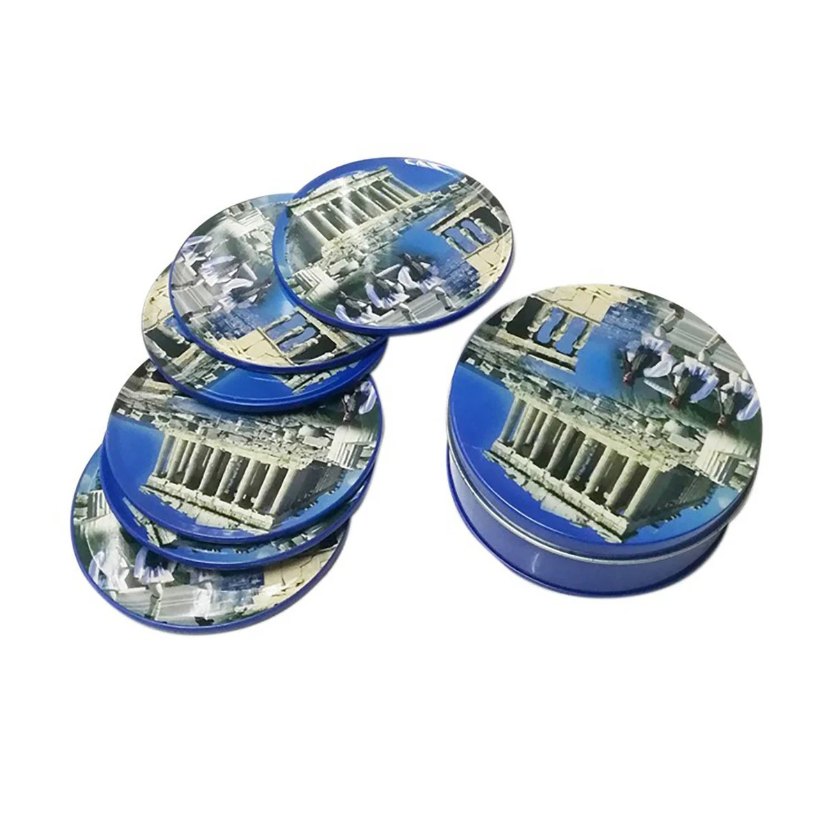 Advanced lidded jar set-6 coasters and iron cans 1