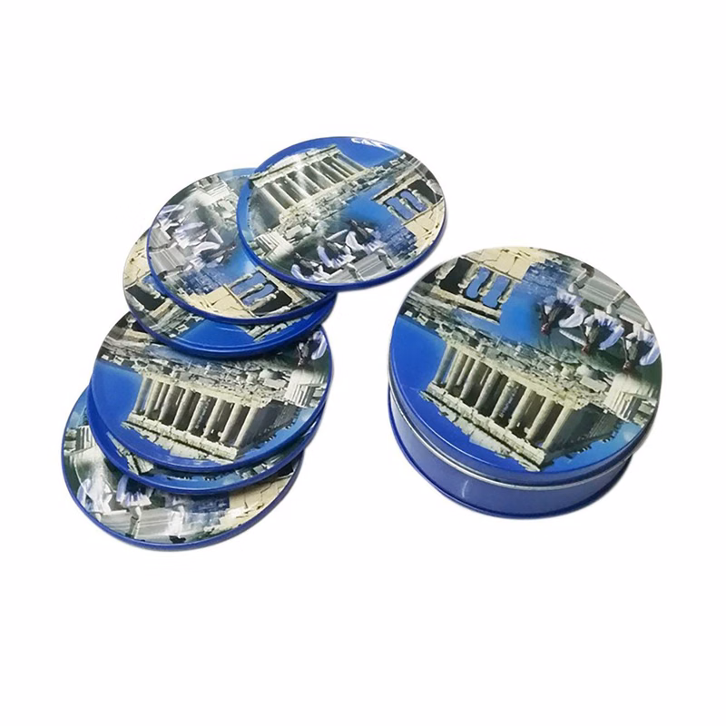 Advanced lidded jar set-6 coasters and iron cans