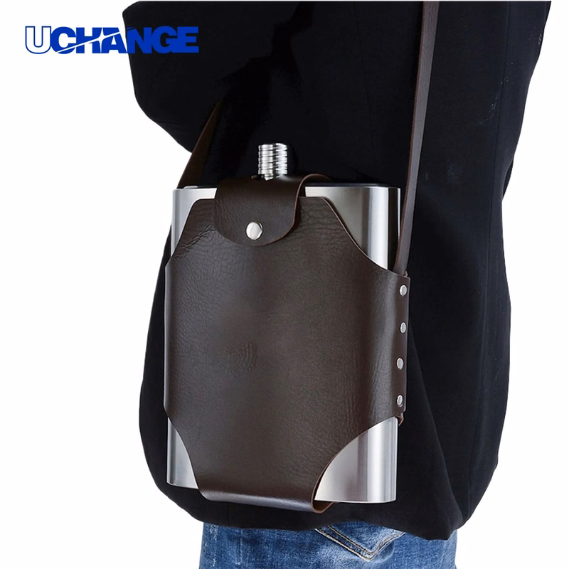 Portable Stainless Steel Flask Container with Case