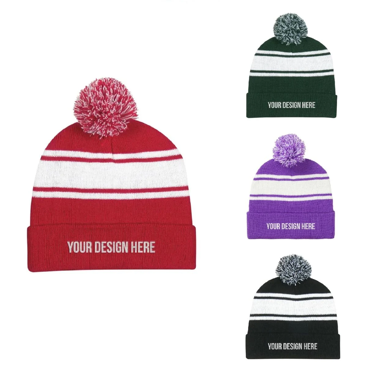 Unisex Winter Pom Knitted Hat Cap 1