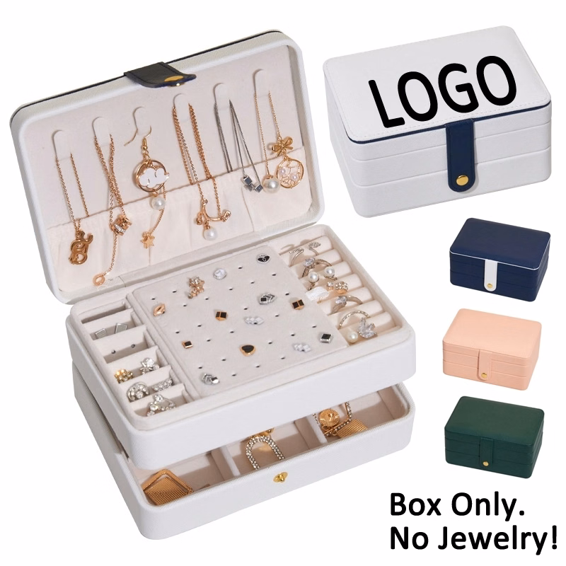 Custom PU Leather Multi-Layer Jewelry Organizer Storage Box