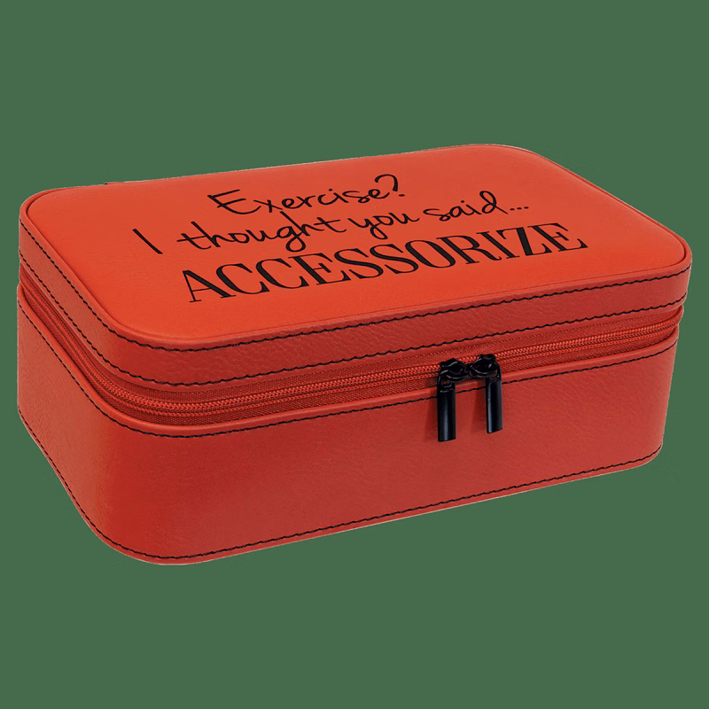 7 1/2" X 4 1/2" Red Leatherette Jewelry Box