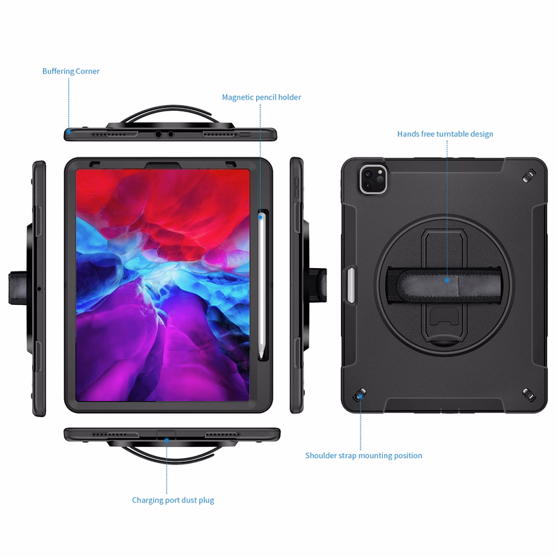 iPad Pro 12.9 2022/2018 Hand Strap Rugged Case