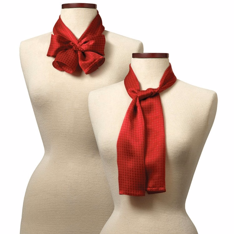 Red Felton Silk Scarf - 8"x45"