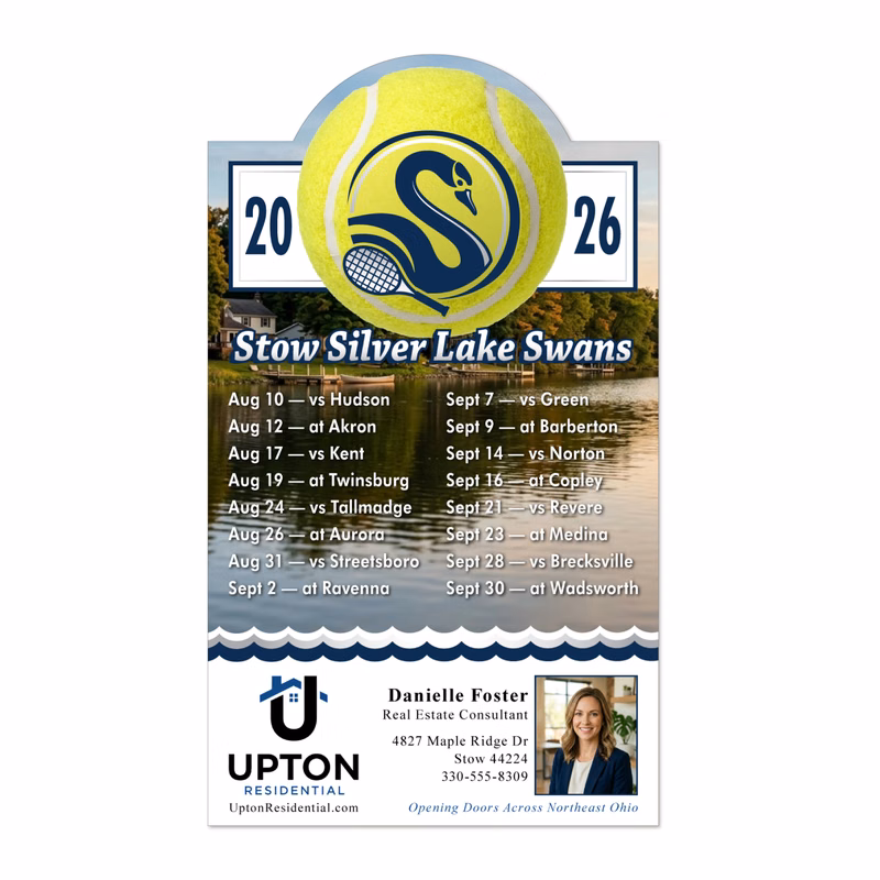 20 Mil Tennis Schedule Magnet - Full Color