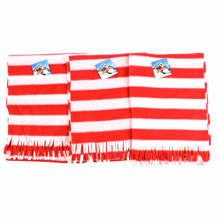 Fleece Scarves - Red Fringe