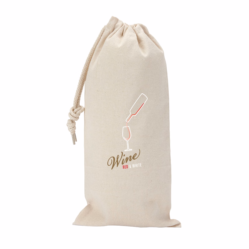 10 oz. Canvas Drawstring Wine Gift Bag