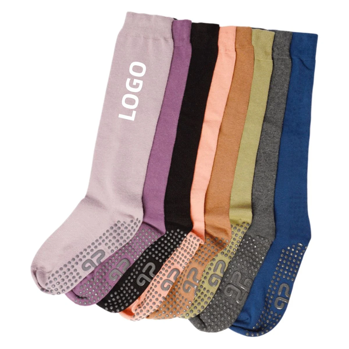 Cotton Silicone Grip Crew Socks 1