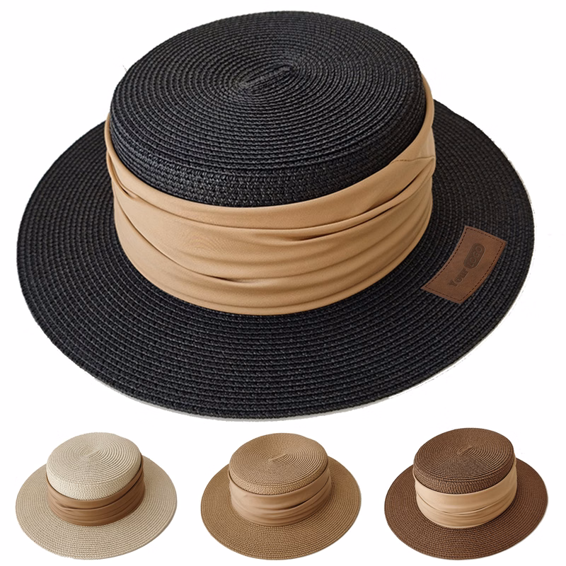 Jute Summer Sun Protection Flat Brim Sun Hat
