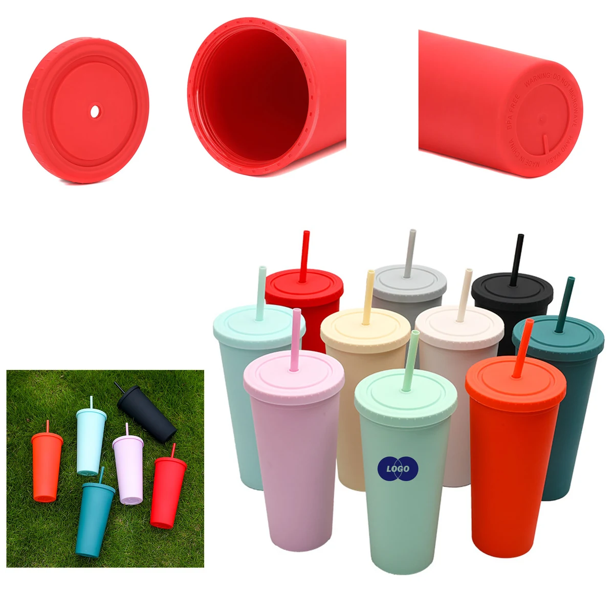 Reusable Milk Tea Style Straw Frosted Cups 1