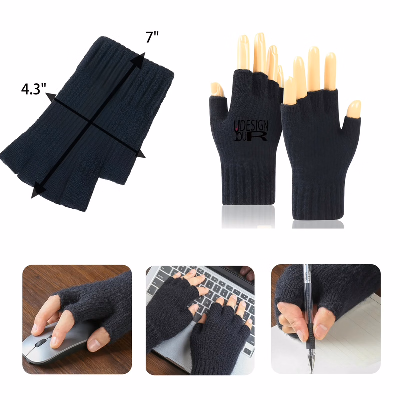 Winter Half Finger Knitted Gloves