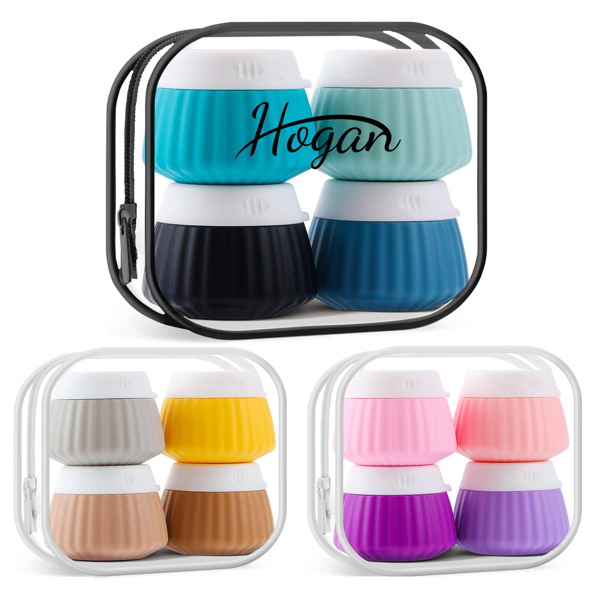4PCS Silicone Travel Bottle Hand Squeeze Cosmetics Container 1