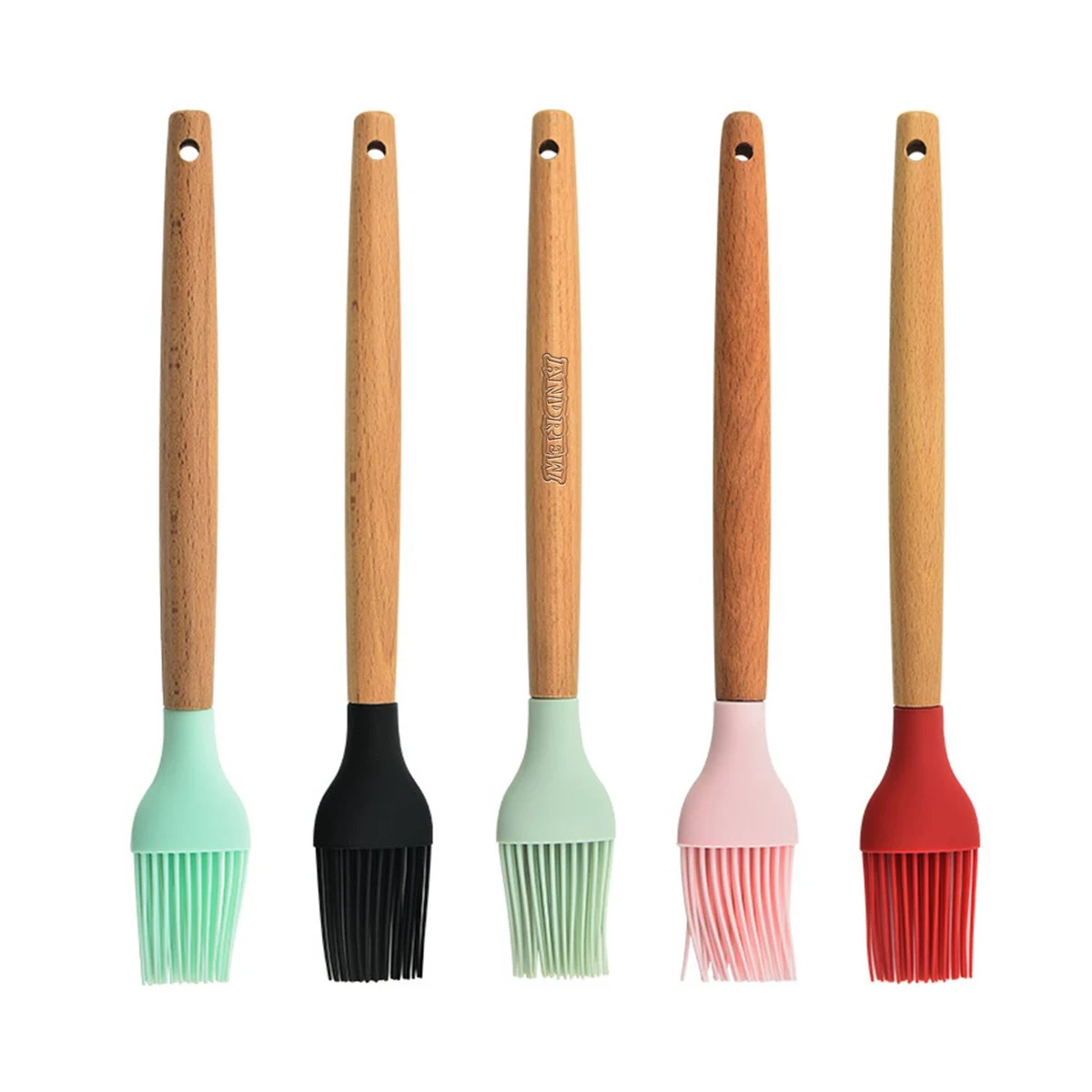 Silicone Kitchen Brush with Wooden Handle, Optional Cooking 1