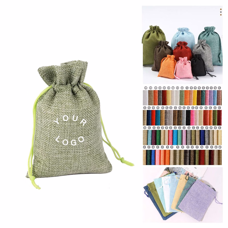 Burlap Jute Drawstring Bag for Gifts and Favors