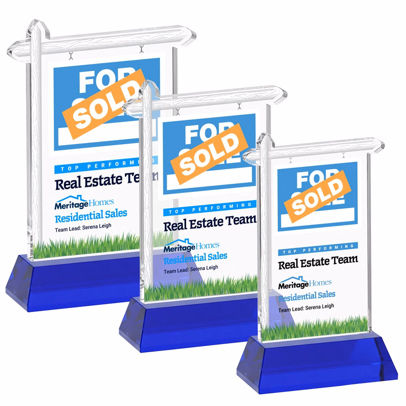 Real Estate VividPrint™ Award on Hartford Base - Blue