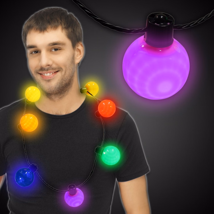 Rainbow LED Ball Necklace