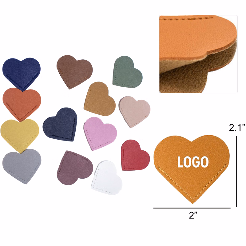 Custom PU Leather Heart Bookmark