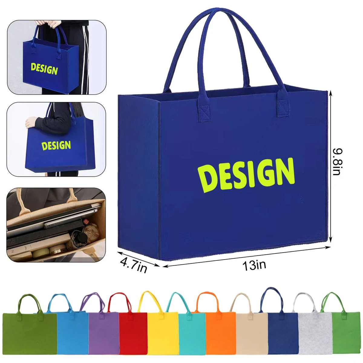 MOQ50 Multi-use Portable Felt Tote Bag 1