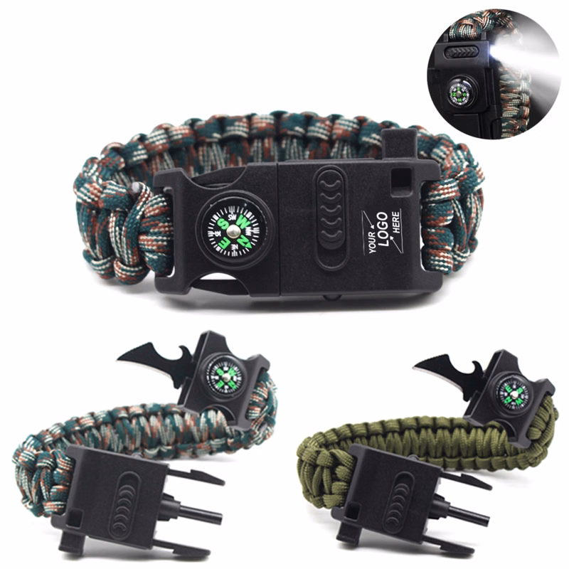 Camouflage Military Grade Polyester Survival Snap Bracelet