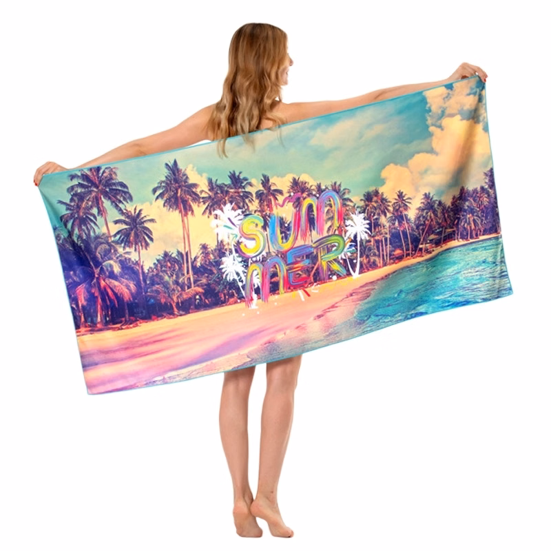 Custom Printed Microfiber Beach Towel - 31.5'' x 63''