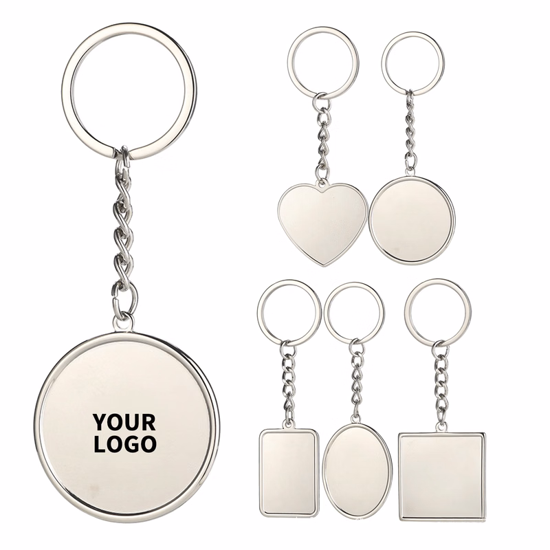 Rectangle Zinc Alloy Keychain With Smooth Finish Laser Mark