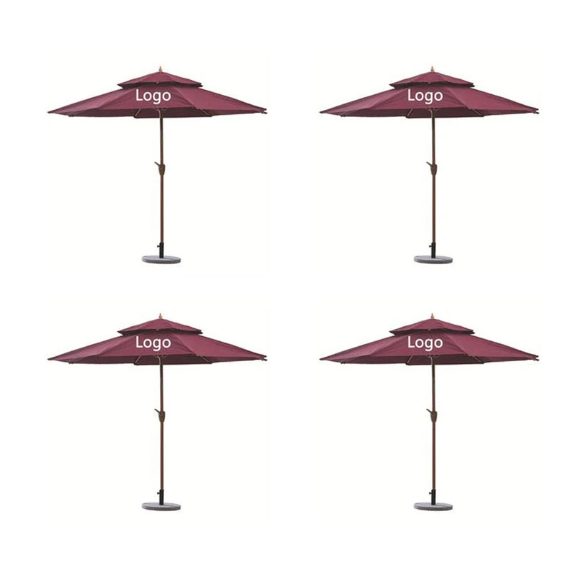 Double Canopy Sun Shade Umbrella UV Protection Parasol 1