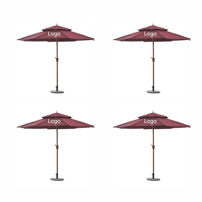 Double Canopy Sun Shade Umbrella UV Protection Parasol