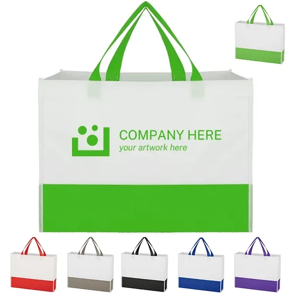 Non-woven Color Block Tote -15x11.5x3.5 1