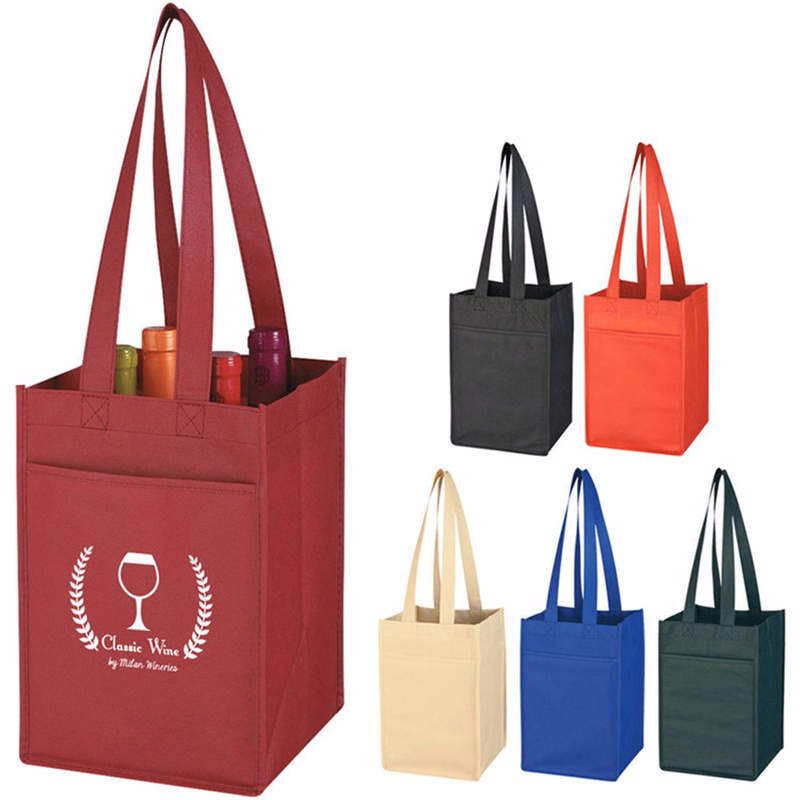 Non-woven Wine Bottles Tote Bag