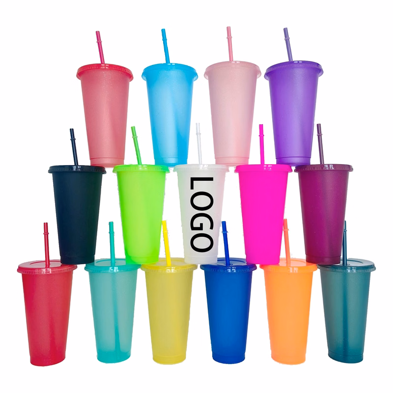 24OZ Sequins Straw Bubble Tea Cup