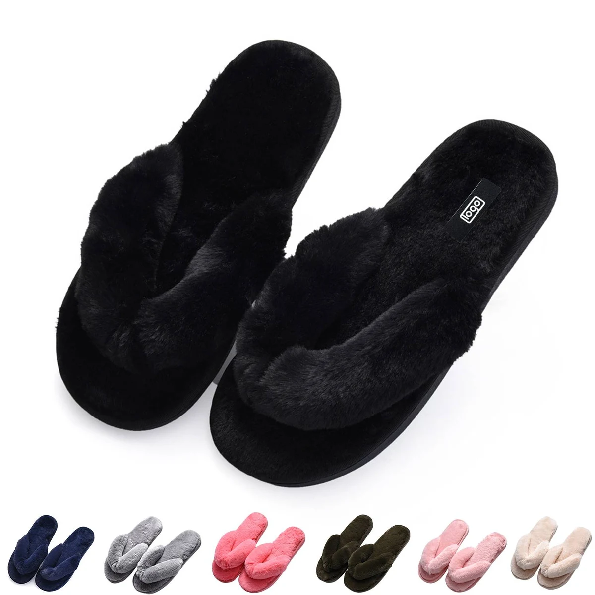 Unisex Plush Non-Slip Breathable Flip Flops 1