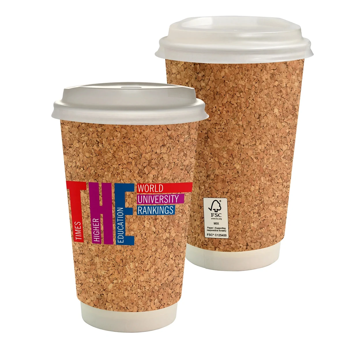 16 oz. Full Color Cork Pattern Paper Cup With Lid 1