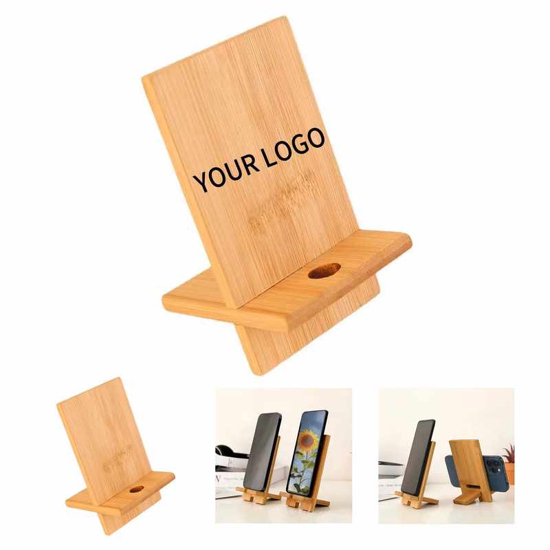 Two Piece Bamboo Phone Stand