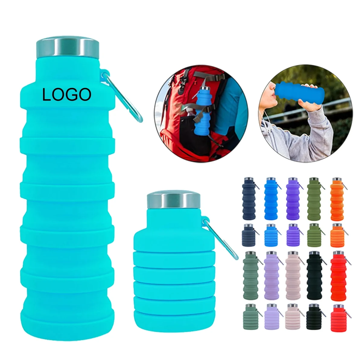 Silicone Foldable Water Bottle for Outdoor Use 1