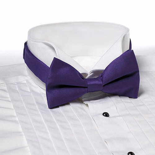 Purple Solid Color Bow Tie - Adjustable Band
