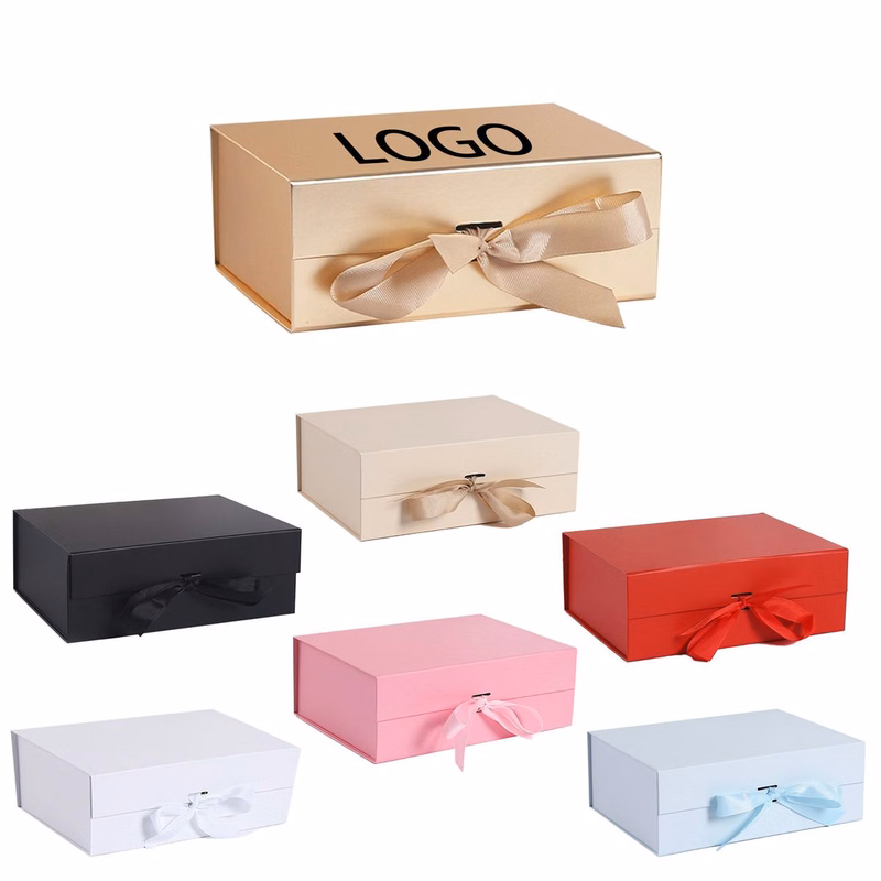 Ribbon Bow Flip Top Present Box